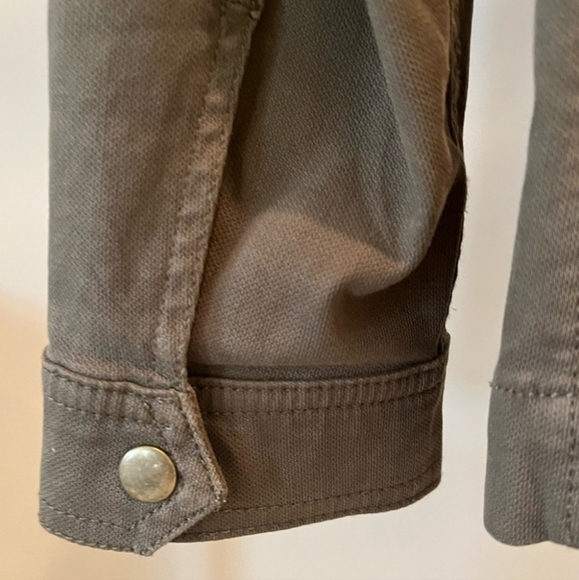 Lucky Brand Hunter Green Denim-like Blazer Small Military Jacket GUC - Picture 8 of 13